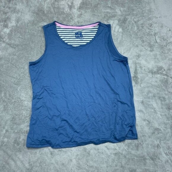 Muk Luks Womens Blue Sleeveless Tank Top Size Large Polyester/Spandex a0539 - Picture 1 of 7